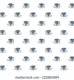 continuous line drawing pattern of cup of coffee with saucer. engrave cup. desert. flat illustration. coffee. print art.