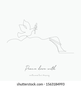 continuous line drawing. peace dove with brunch. simple vector illustration. peace dove with brunch concept hand drawing sketch line.