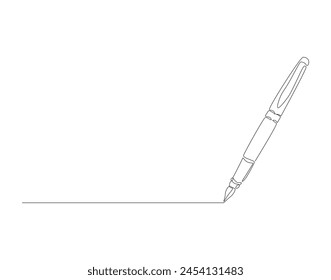 Dibujo lineal continuo de la pluma. Una línea de bolígrafo. Concepto de Educación arte de línea continua. Esquema editable.