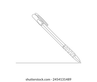 Dibujo lineal continuo de la pluma. Una línea de bolígrafo. Concepto de Educación arte de línea continua. Esquema editable.