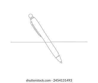 Dibujo lineal continuo de la pluma. Una línea de bolígrafo. Concepto de Educación arte de línea continua. Esquema editable.