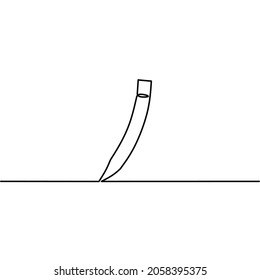 Continuous line drawing of pencil, object one line, single line art, education, vector illustration