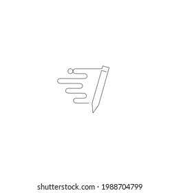 Dibujo continuo de línea de lápiz con diseño de velocidad, objeto de una línea, arte de una sola línea, ilustración vectorial