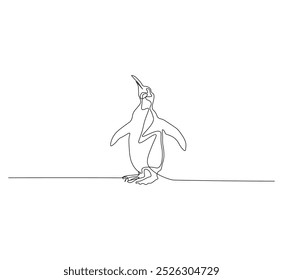 Continuous line drawing of penguin. Penguin animal single line drawing vector design