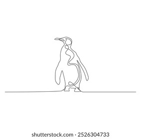 Continuous line drawing of penguin. Penguin animal single line drawing vector design