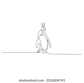 Continuous line drawing of penguin. Penguin animal single line drawing vector design