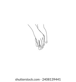 Continuous Line Drawing People Hand Gestures. Illustration Icon Vector