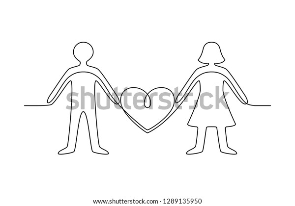 Continuous Line Drawing People Man Woman Stock Vector (Royalty Free ...