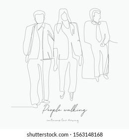 continuous line drawing. people walking. simple vector illustration. people walking concept hand drawing sketch line.