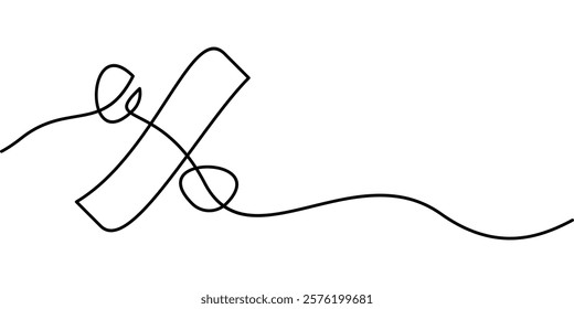 continuous line drawing of percent symbol. abstract line art illustration