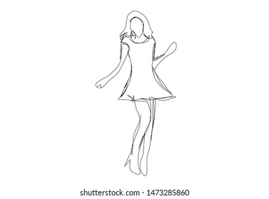 continuous line drawing of person