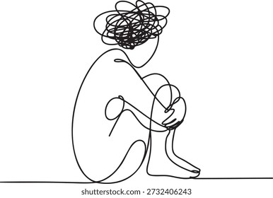 Continuous line drawing person