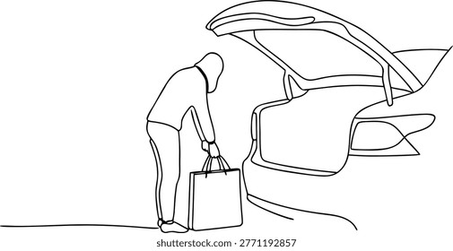 Continuous line drawing person