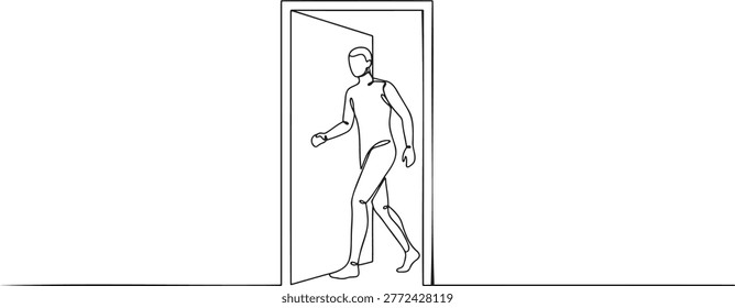 Continuous line drawing person