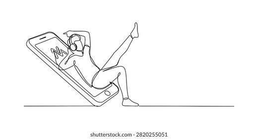 Continuous line drawing person