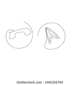 continuous line drawing of phone and arrow. isolated sketch drawing of phone and arrow line concept. outline thin stroke vector illustration