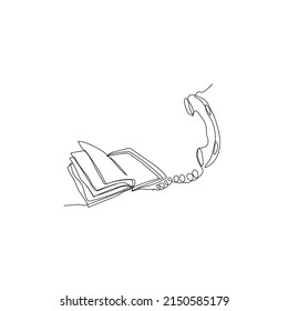 Continuous line drawing. Phone book. Illustration icon vector
