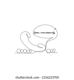 Continuous line drawing. Phone conversation illustration icon vector