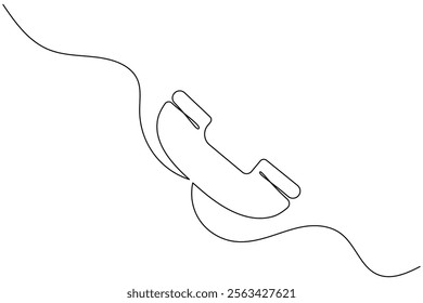 Continuous line drawing of phone icon one line art and call icon isolated outline flat vector illustration