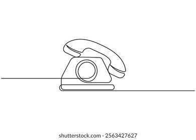Continuous line drawing of phone icon one line art and call icon isolated outline flat vector illustration