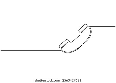 Continuous line drawing of phone icon one line art and call icon isolated outline flat vector illustration