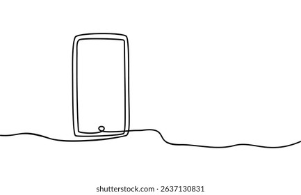 Continuous line drawing of Phone, Mobile, Smartphone, Vector illustration design