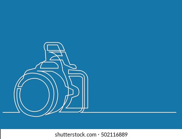 continuous line drawing of photo camera