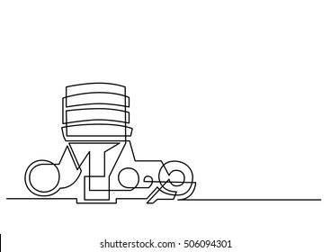 continuous line drawing of photo camera top view