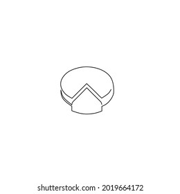 Continuous line drawing of pie chart, concept business or finance, object one line, single line art, vector illustration