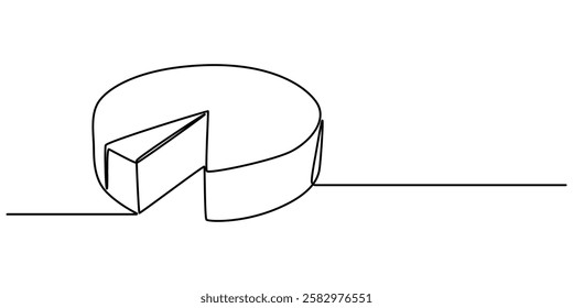 Continuous line drawing of pie chart and arrow growth up, business concept sketch object one line, single line art, vector illustration, Pie Chart Color Line Icon Design with Editable Stroke. Suitable
