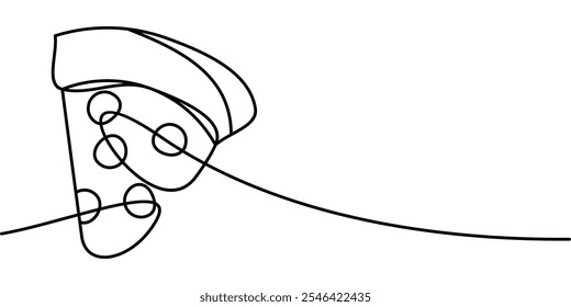continuous line drawing of Pizza symbol. abstract line art illustration