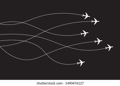 Continuous line drawing of a plane from a hand-drawn style vector illustration.