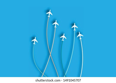 Continuous line drawing of a plane from a hand-drawn style vector illustration.