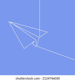 continuous line drawing of plane paper vector illustration. vector illustration for banner, poster, web, template. Black thin line image of plane paper icon