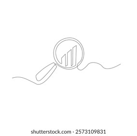 continuous line drawing planning, marketing research, work communication, white background. Single line drawing design vector graphic illustration.