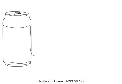 Linha contínua desenho plástico lata refrigerantes
