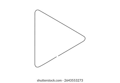 Continuous line drawing of play icon. Media, Video or music player button in linear style. One line drawing, Continuous line drawing of play symbols. 