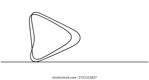 Dibujo de línea continuo del icono de juego. Video Medios de comunicación, o Botón de reproductor de música en estilo lineal. Dibujo de una línea, arte de línea de Botón de pausa. Icono de juego en estilo de dibujo de línea continua. pro Vector
