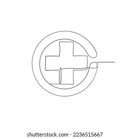 continuous line drawing plus sign illustration vector