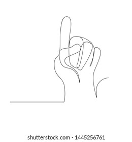 continuous line drawing of pointing finger. isolated sketch drawing of pointing finger line concept. outline thin stroke vector illustration