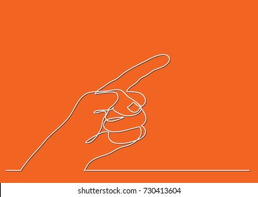 continuous line drawing of pointing finger gesture