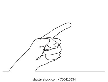 continuous line drawing pointing finger gesture