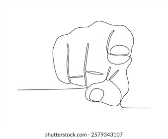 Continuous line drawing of pointing fingers gesture. Pointing fingers symbol in one line drawing.