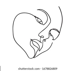 Kontinuierliche Zeichnung des Porträts einer schönen Frau Gesicht. Das Konzept der Hautpflege für junge weibliche Modelle. Fashion Beauty Model mit weißem Hintergrund. Einzeilige Vektorillustration-Lustration