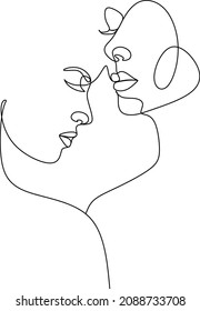 Dibujo de línea continua del retrato de la cara de una mujer hermosa. El concepto de cuidado de belleza de la piel para las jóvenes modelos femeninas. Modelo de belleza de moda con fondo blanco. Vector