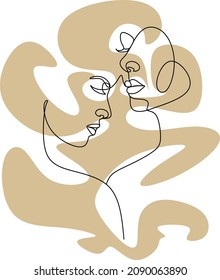 Dibujo de línea continua del retrato de la cara de una mujer hermosa. El concepto de cuidado de belleza de la piel para las jóvenes modelos femeninas. Modelo de belleza de moda con fondo blanco. Vector