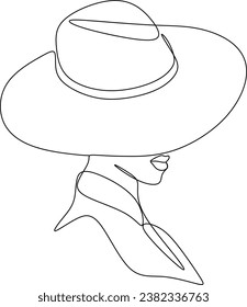 Dibujo de línea continua del retrato de la cara de una mujer hermosa. El concepto de cuidado de belleza de la piel para las jóvenes modelos femeninas. Modelo de belleza de moda con fondo blanco. Vector
