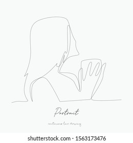 continuous line drawing. portrait. simple vector illustration. portrait concept hand drawing sketch line.