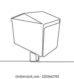 continuous line drawing of a post box