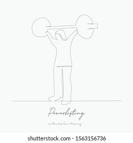 continuous line drawing. powerlifting. simple vector illustration. powerlifting concept hand drawing sketch line.